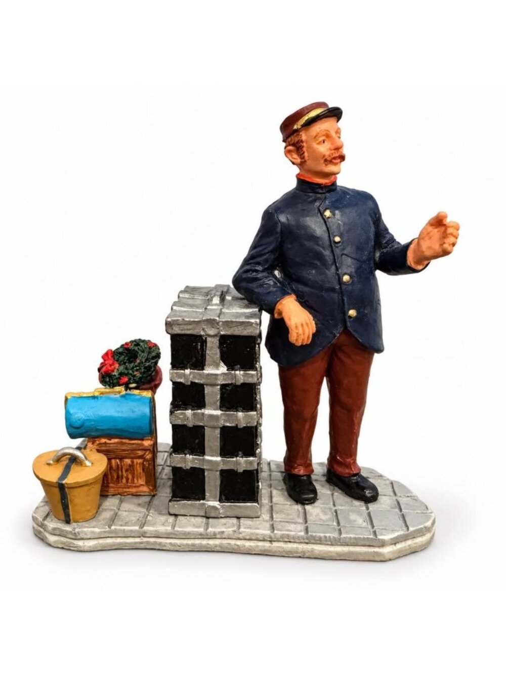 Lemax Porter #12506 Retired Christmas Village Figurine Luggage Baggage